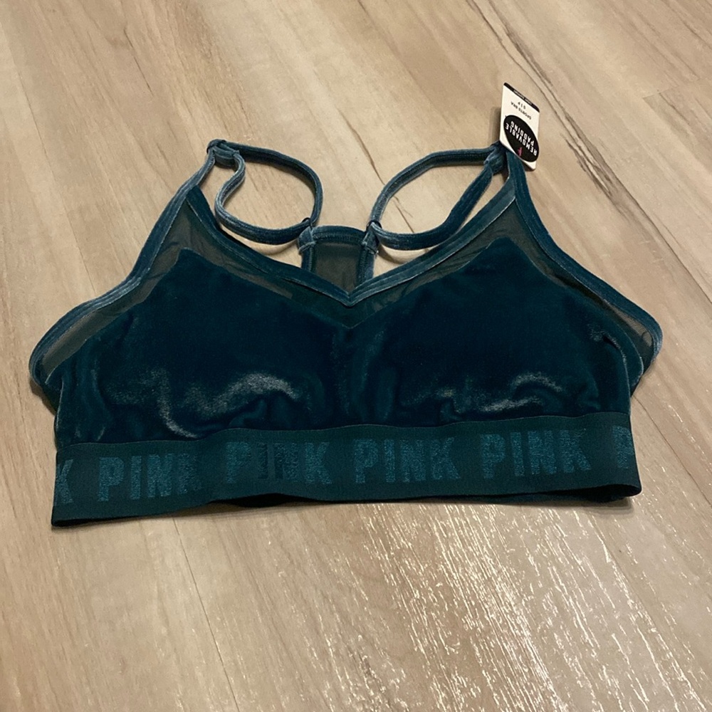 NWT PINK | Green Racerback Sports Bra